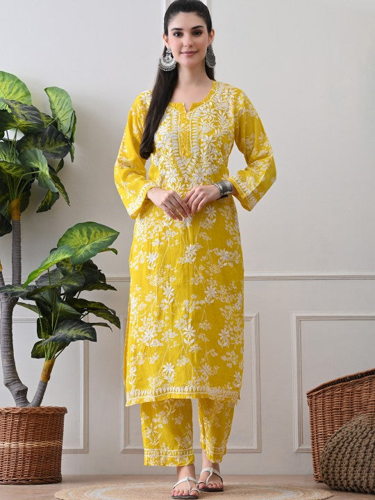 Chhaya Mul Chikankari Kurti Set