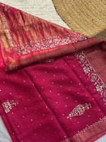 Load image into Gallery viewer, Kanakchandni Tusser Silk Kamdani Saree