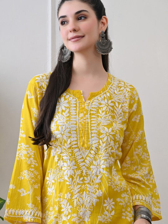 Chhaya Mul Chikankari Kurti Set