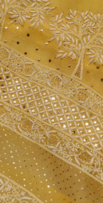 Load image into Gallery viewer, Royal Mandakini Organza Saree - The Lucknowi Chikan