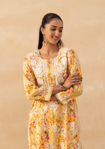 Load image into Gallery viewer, Ruhaab Mulmul Chikankari Kurti Pallazo Set