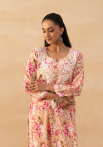 Load image into Gallery viewer, Ruhaab Mulmul Chikankari Kurti Pallazo Set