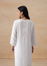 Load image into Gallery viewer, Kora White Chikankari long kurta