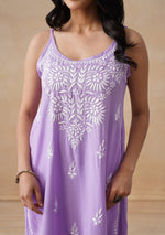 Load image into Gallery viewer, Boho Strappy Sleeveless Chikankari Kurti - The Lucknowi Chikan