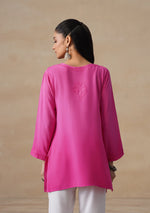 Load image into Gallery viewer, Nalli Rayon Chikankari Short Kurti - The Lucknowi Chikan