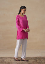 Load image into Gallery viewer, Nalli Rayon Chikankari Short Kurti - The Lucknowi Chikan