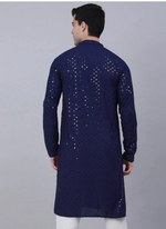 Load image into Gallery viewer, Nawab Mens Hakuba Sequence Chikankari Kurta & Pyjama Set