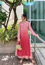 Load image into Gallery viewer, Maher Viscose 3D Work Long Chikankari Kurti