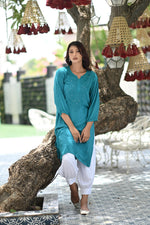 Load image into Gallery viewer, Ulfat Rayon Mukaish Chikankari Kurti