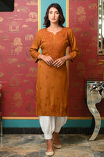Load image into Gallery viewer, Ulfat Rayon Mukaish Chikankari Kurti