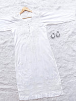 Load image into Gallery viewer, Vani Chikankari White Cotton Straight Kurta