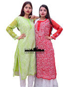 Load image into Gallery viewer, Zara Styled Georgette Chikankari Kurti With White Sharara