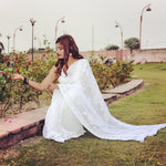 Load image into Gallery viewer, Nazm Viscose Mukaish Chikankari Saree