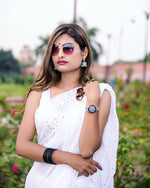 Load image into Gallery viewer, Nazm Viscose Mukaish Chikankari Saree