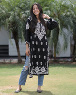 Load image into Gallery viewer, Najuk Modal Chikankari Straight Kurti