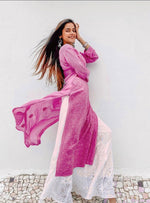 Load image into Gallery viewer, Mira Viscose Mukaish Long Chikankari Kurti