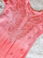 Load image into Gallery viewer, Riva Rayon Ombre Chikankari Kurtis