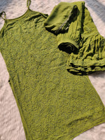 Load image into Gallery viewer, Fennil Styled Strappy Viscose Set Olive Green Viscos Georgette