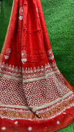 Load image into Gallery viewer, Kehkasha Premium Chanderi Silk Saree Red