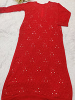 Load image into Gallery viewer, Nargis Viscose Mukaish Chikankari Kurti