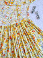 Load image into Gallery viewer, Gulfam Side Choli Mul Mul Gown Yellow