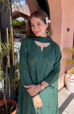 Load image into Gallery viewer, Kalira Rayon Mukaish Chikankari Kurti Set - The Lucknowi Chikan