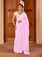Load image into Gallery viewer, Tepchi Handwork Georgette Chikankari Saree