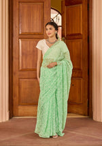 Load image into Gallery viewer, Tepchi Handwork Georgette Chikankari Saree