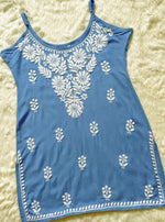 Load image into Gallery viewer, Boho Strappy Sleeveless Chikankari Kurti - The Lucknowi Chikan