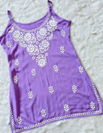 Load image into Gallery viewer, Boho Strappy Sleeveless Chikankari Kurti - The Lucknowi Chikan