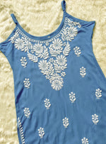 Load image into Gallery viewer, Boho Strappy Sleeveless Chikankari Kurti - The Lucknowi Chikan