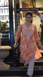 Load image into Gallery viewer, Zainab Chikankari Mulmul Straight Kurti