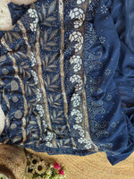 Load image into Gallery viewer, Apsara Premium Luxury Chikankari Saree - The Lucknowi Chikan