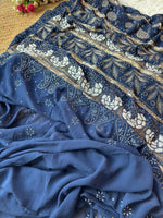 Load image into Gallery viewer, Apsara Premium Luxury Chikankari Saree - The Lucknowi Chikan