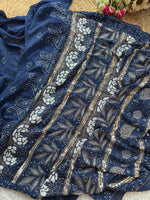 Load image into Gallery viewer, Apsara Premium Luxury Chikankari Saree - The Lucknowi Chikan