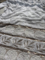 Load image into Gallery viewer, Apsara Premium Luxury Chikankari Saree - The Lucknowi Chikan