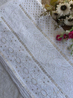 Load image into Gallery viewer, Chand Mukaish Kamdani Viscose Luxury Saree White
