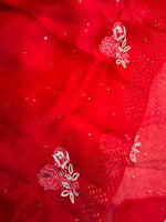 Load image into Gallery viewer, Royal Mandakini Organza Silk Chikankari Saree