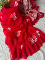 Load image into Gallery viewer, Royal Mandakini Organza Silk Chikankari Saree