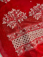 Load image into Gallery viewer, Royal Mandakini Organza Silk Chikankari Saree