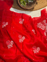 Load image into Gallery viewer, Royal Mandakini Organza Silk Chikankari Saree