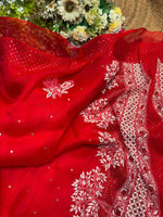 Load image into Gallery viewer, Royal Mandakini Organza Silk Chikankari Saree