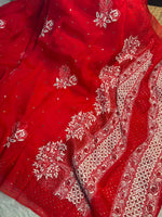 Load image into Gallery viewer, Royal Mandakini Organza Silk Chikankari Saree