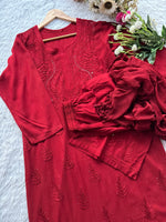 Load image into Gallery viewer, Kalira Rayon Mukaish Chikankari Kurti Set - The Lucknowi Chikan