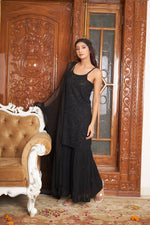 Load image into Gallery viewer, Fiza Designer Mukaish Chikankari Noodle Gharara Set