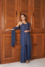 Load image into Gallery viewer, Fiza Designer Mukaish Chikankari Noodle Gharara Set