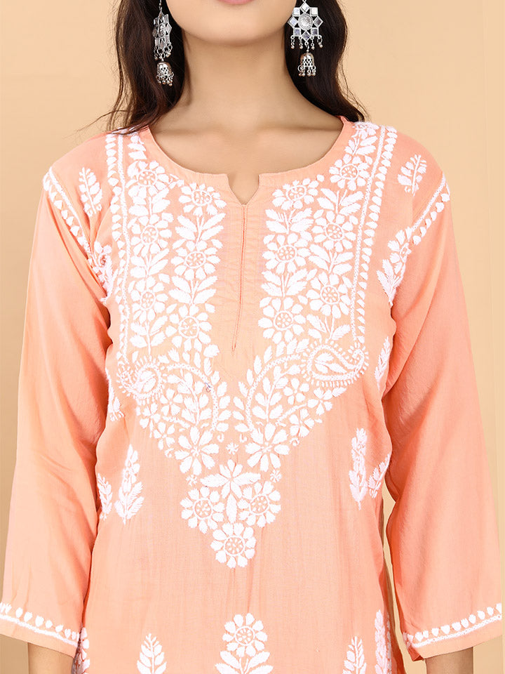 Malhar Modal Chikankari Kurti Set