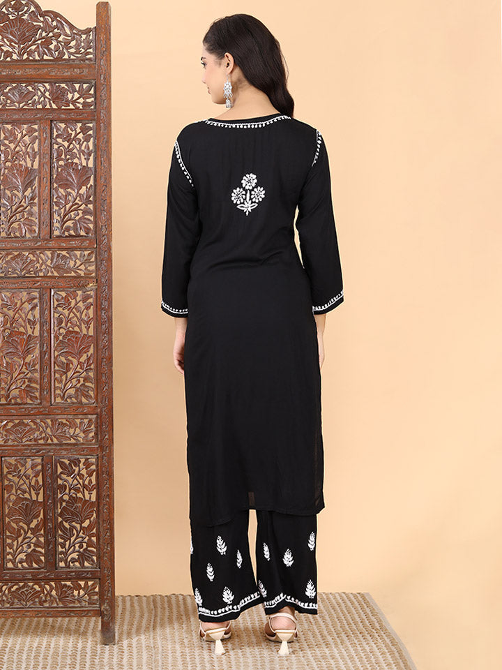 Malhar Modal Chikankari Kurti Set
