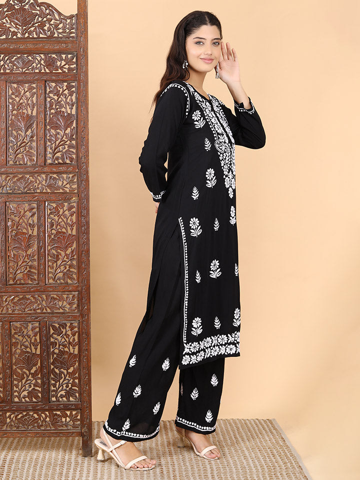 Malhar Modal Chikankari Kurti Set
