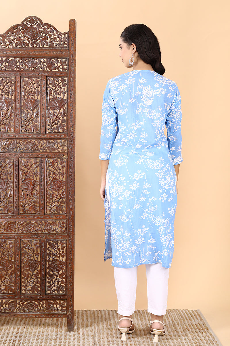 Zainab Mul Cotton Chikankari Kurti